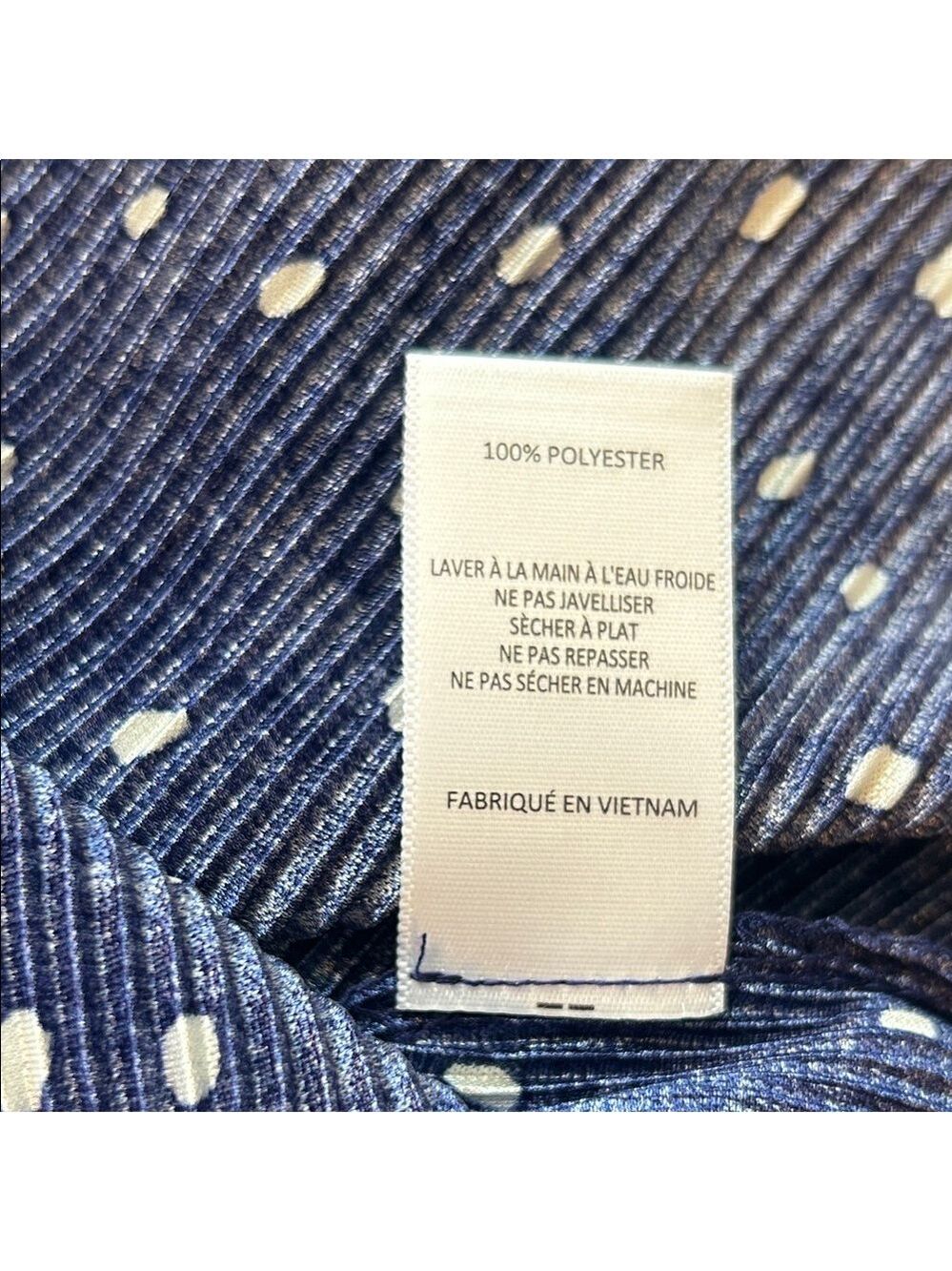 Astr The Label Navy Polka Dot Accordion Top Size Medium - Picture 7 of 8